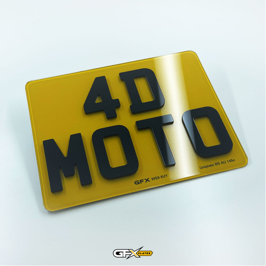4D Motorbike Number Plate