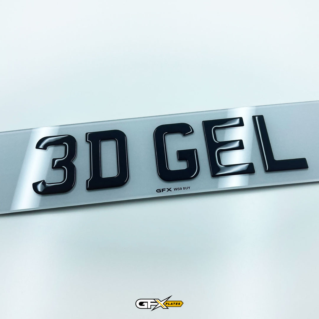 3D Gel Number Plates - Standard UK Size