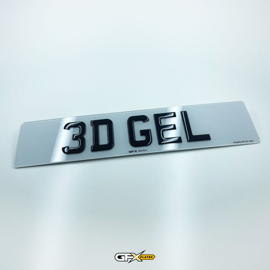 3D Gel Number Plates - Standard UK Size