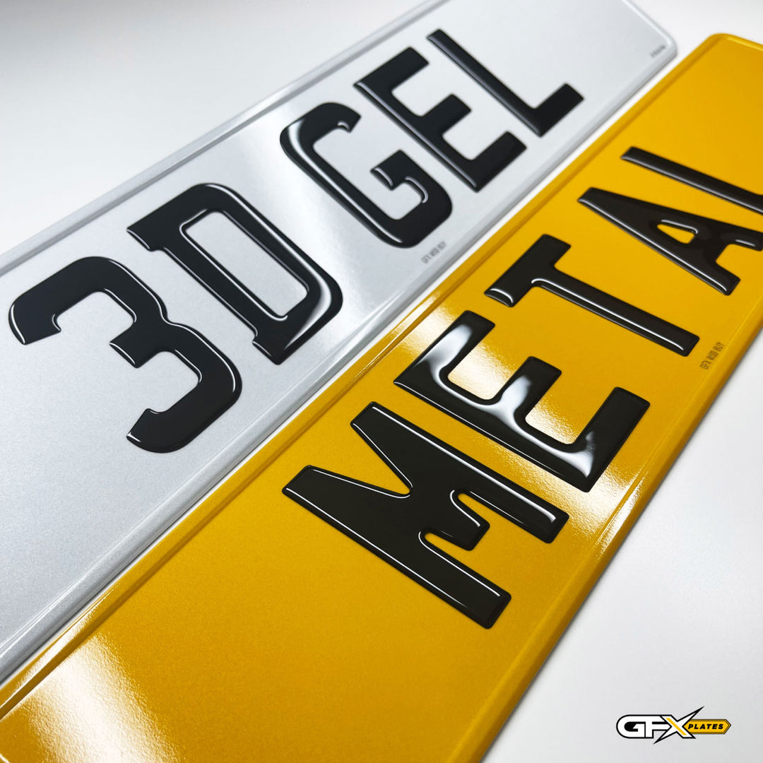 3D Gel Metal Number Plates - Standard UK Size – GFX Plates