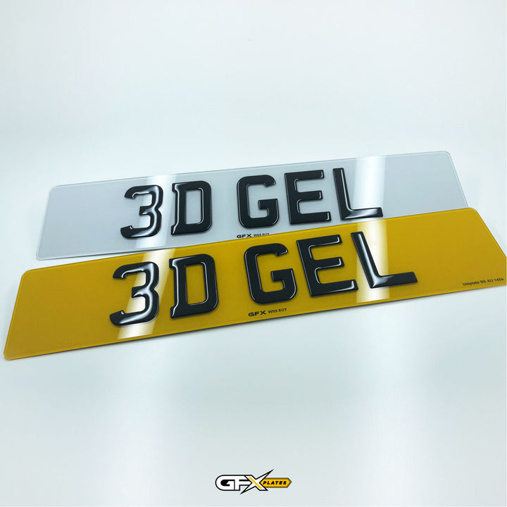 3D Gel Number Plates - Standard UK Size