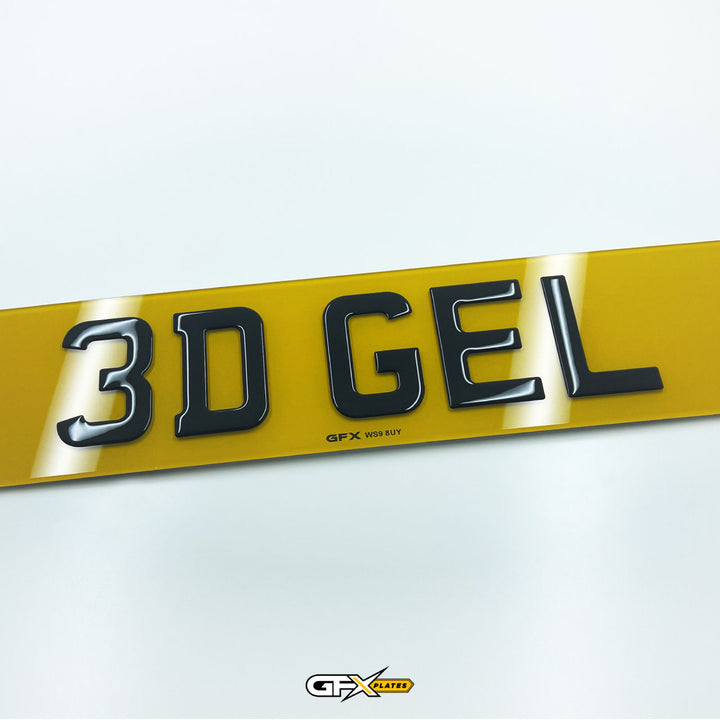 3D Gel Number Plates - Standard UK Size