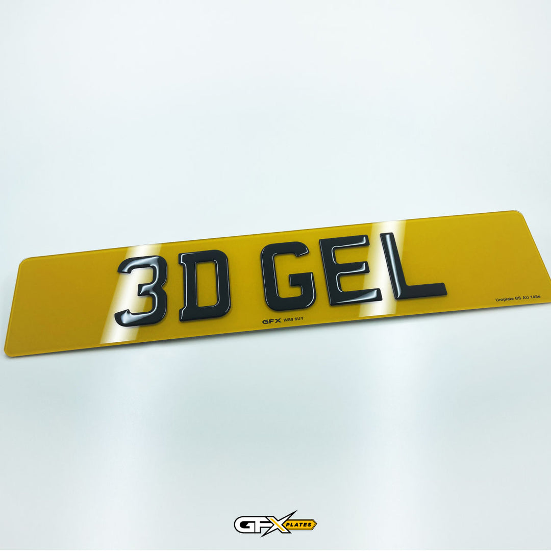 3D Gel Number Plates - Standard UK Size