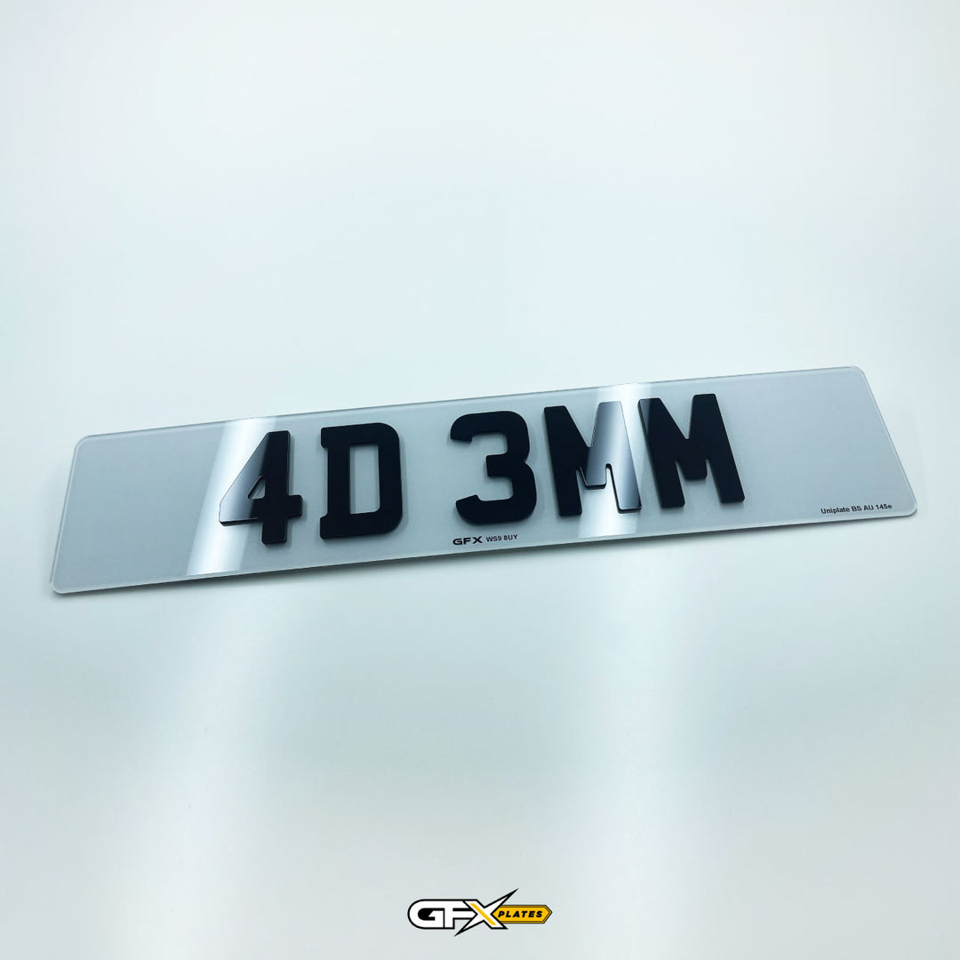 4D Number Plates - Standard UK Size