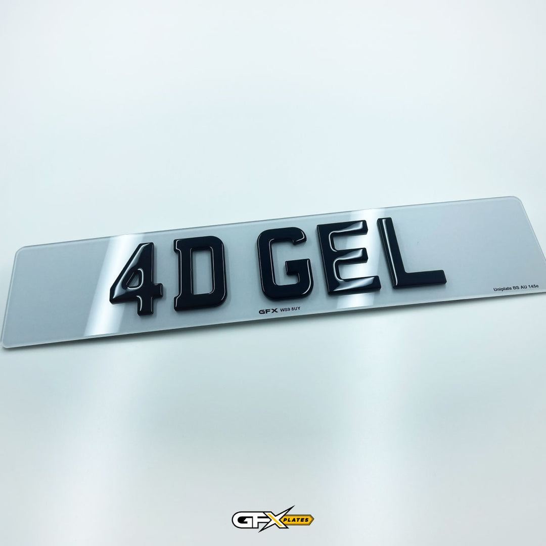 4D Gel Number Plates - Standard UK Size