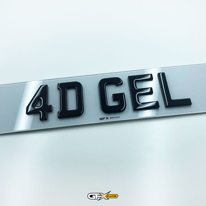 4D Gel Number Plates - Standard UK Size