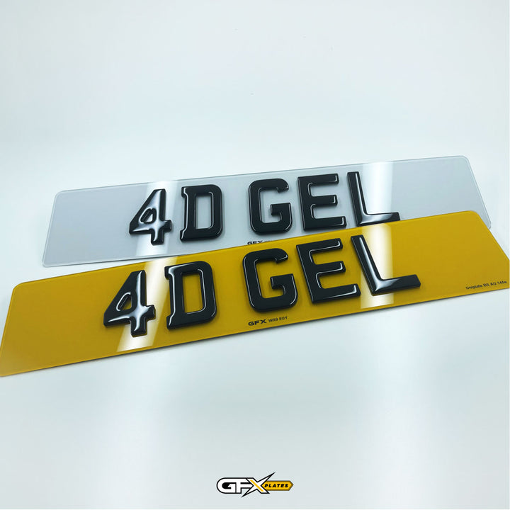 4D Gel Number Plates - Standard UK Size