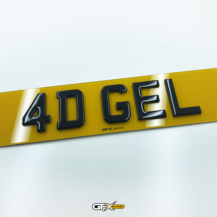 4D Gel Number Plates - Standard UK Size