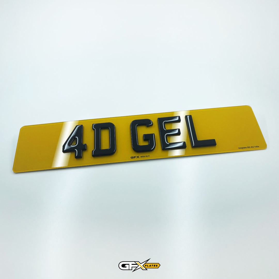 4D Gel Number Plates - Standard UK Size