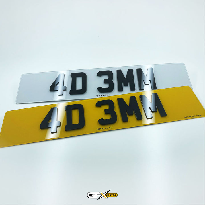 4D Number Plates - Standard UK Size