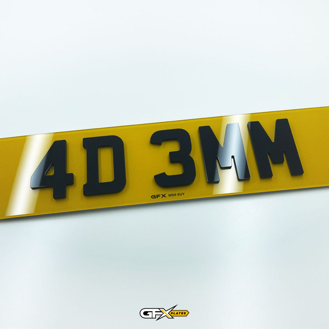 4D Number Plates - Standard UK Size