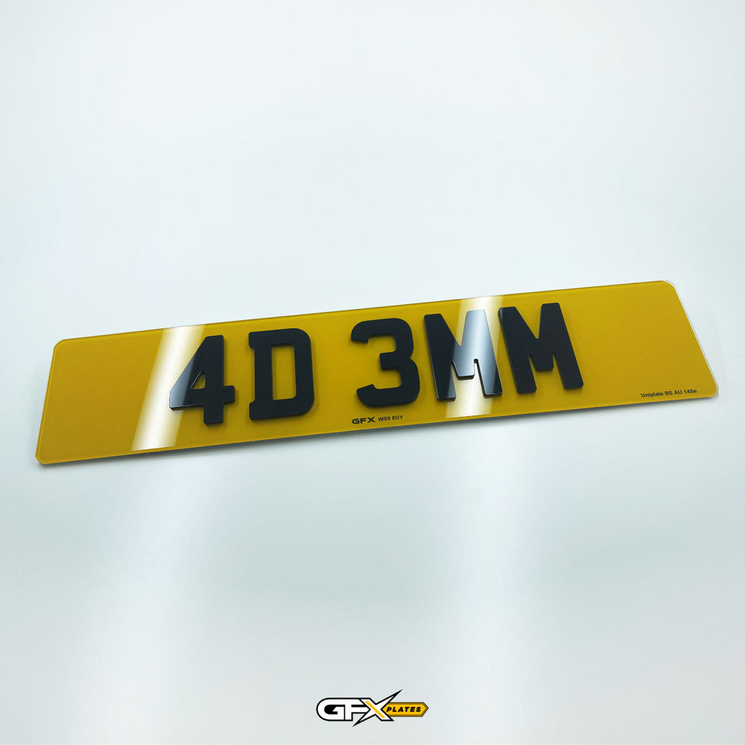 4D Number Plates - Standard UK Size