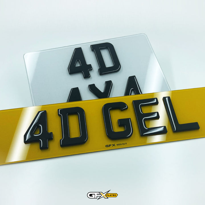 4D Gel 4x4 Square Number Plates