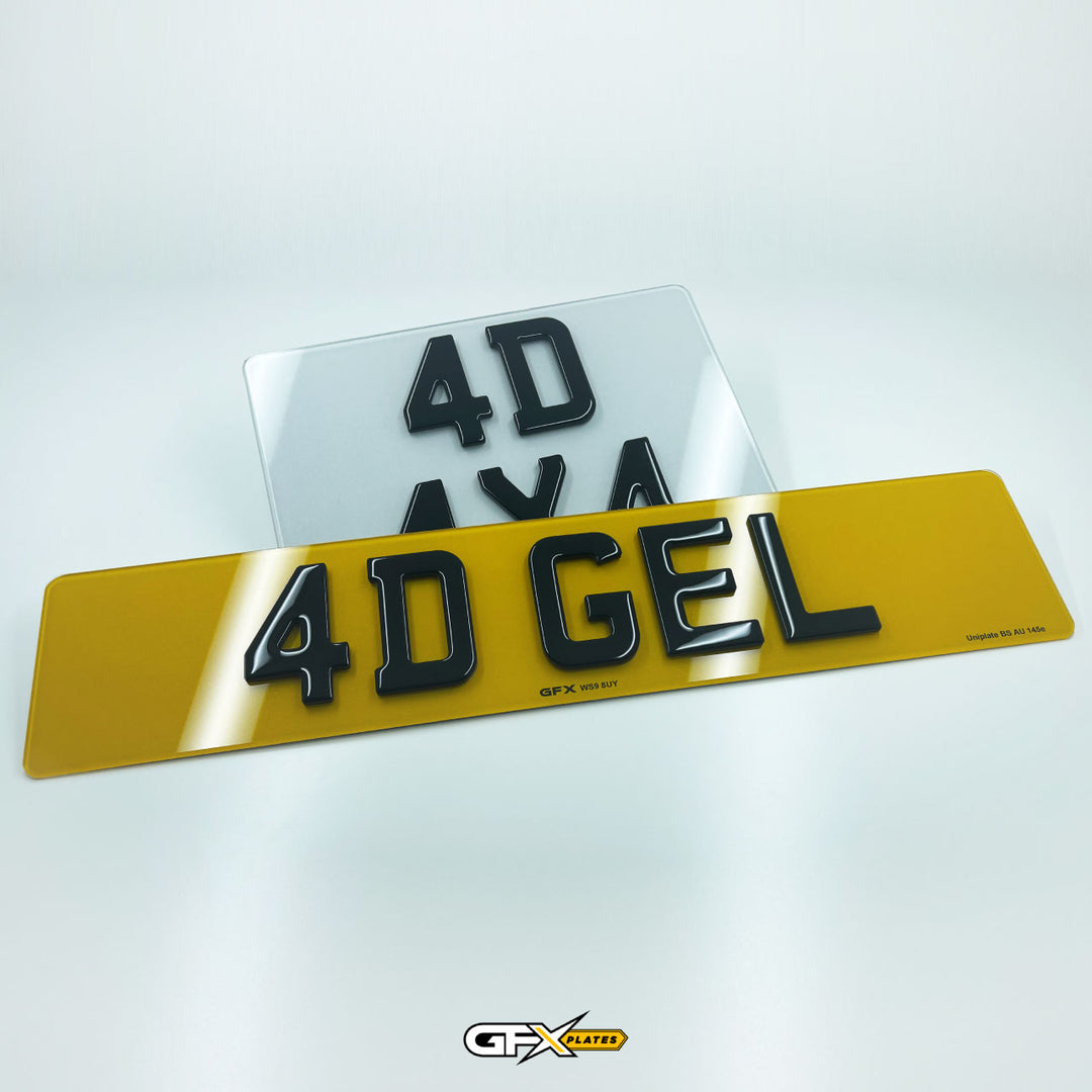 4D Gel 4x4 Square Number Plates