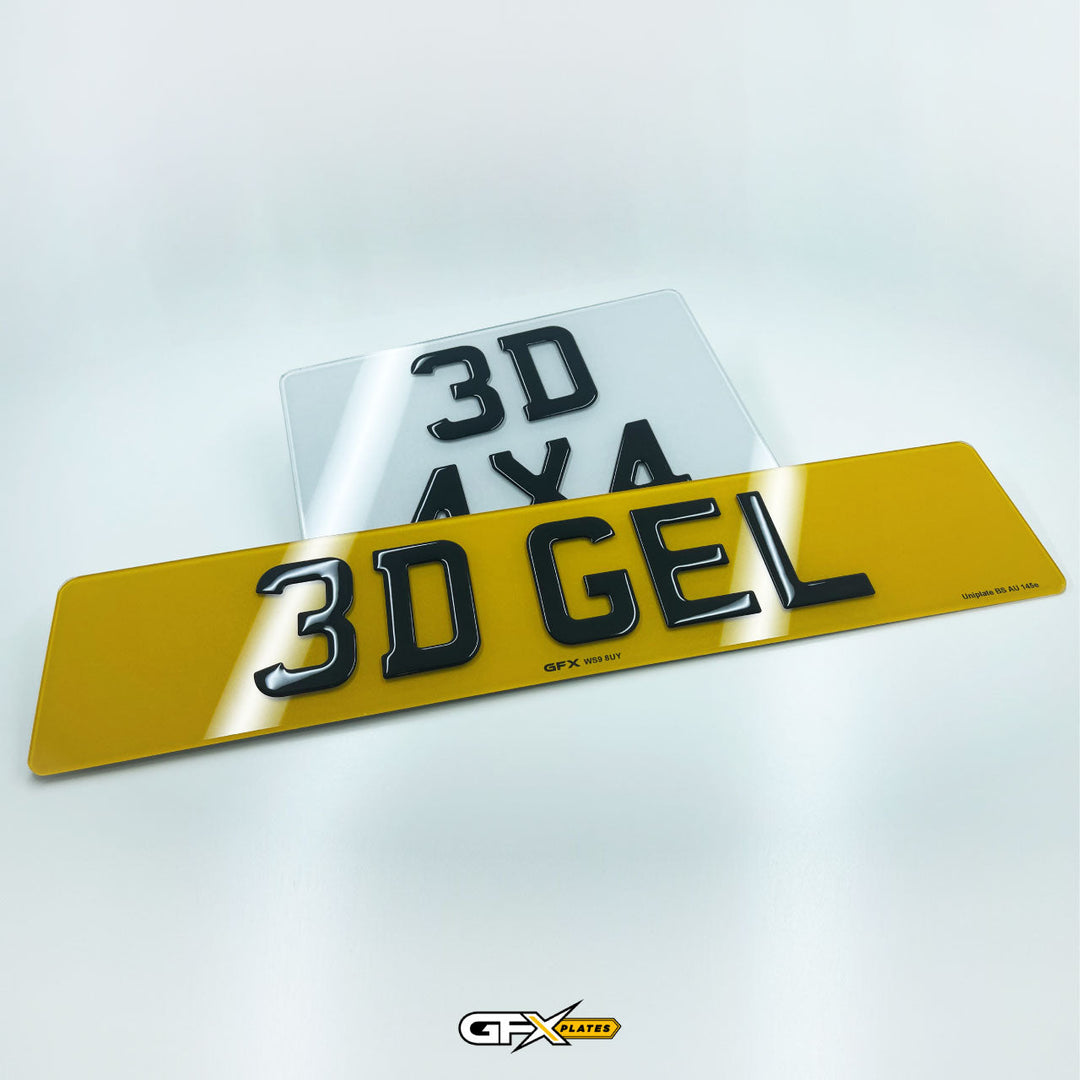 3D Gel 4x4 Square Number Plates