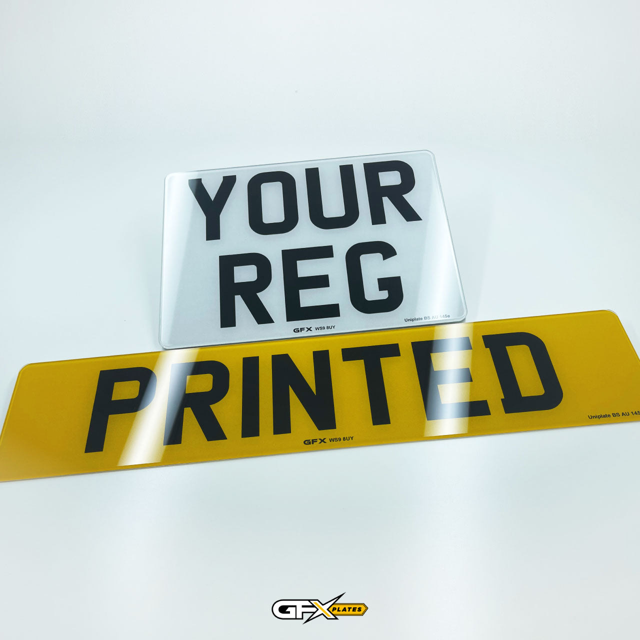 Square Rear Number Plate 4x4 Square Printed Acrylic Number Plates – GFX Plates