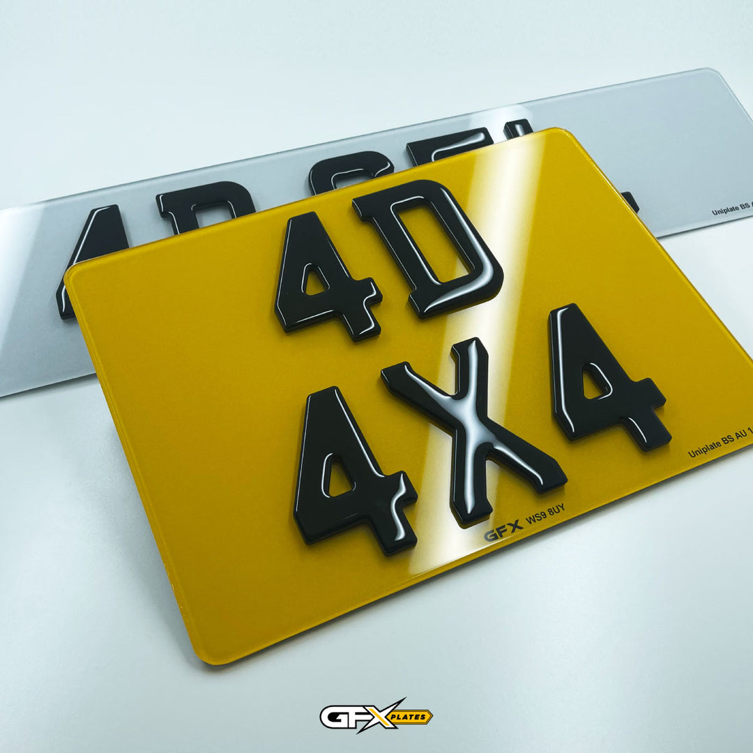 4D Gel 4x4 Square Number Plates