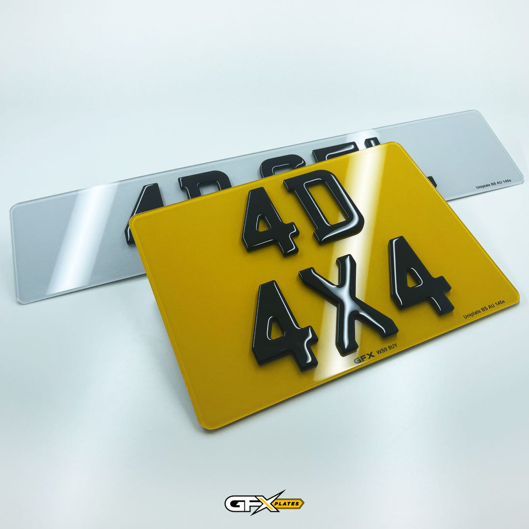 4D Gel 4x4 Square Number Plates