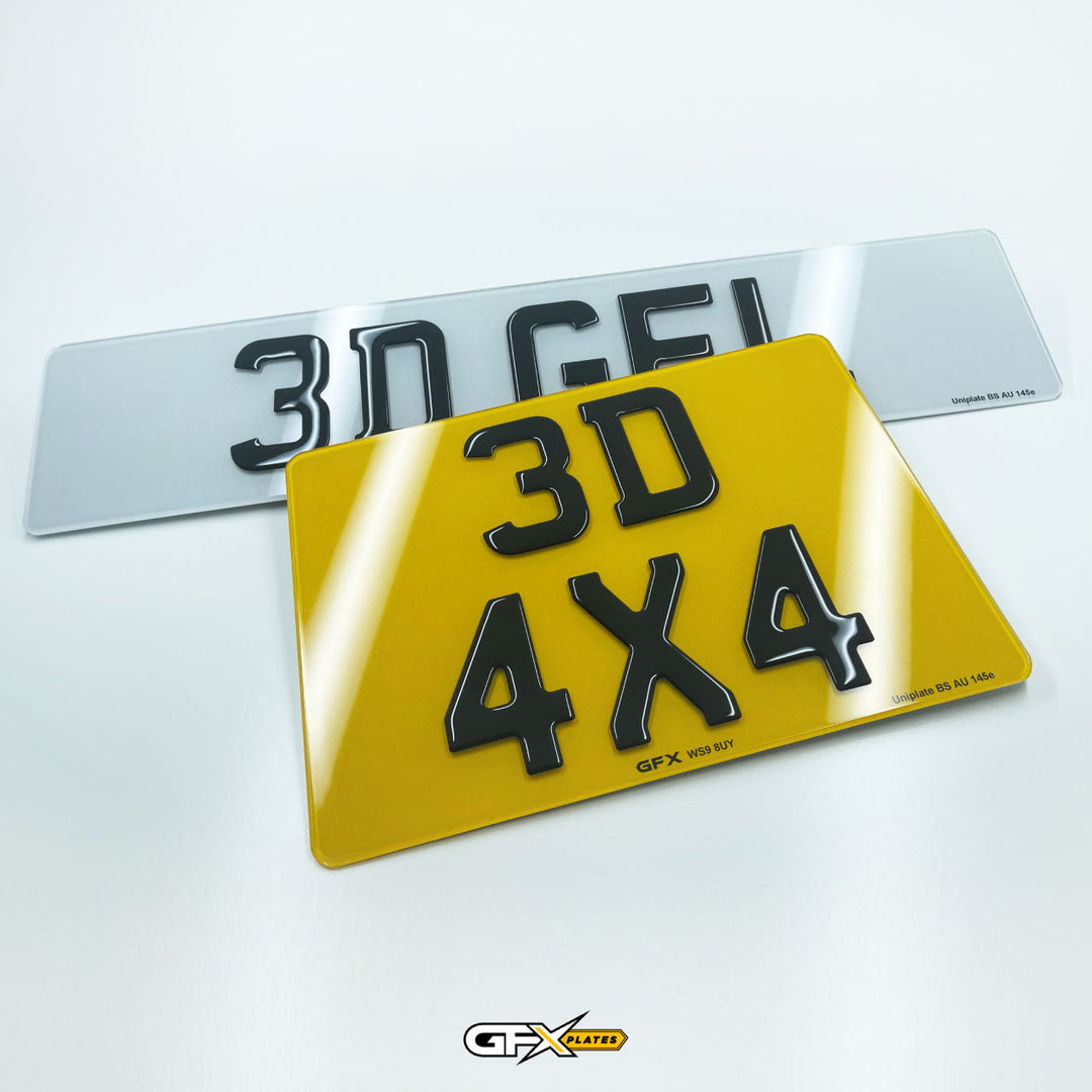 3D Gel 4x4 Square Number Plates