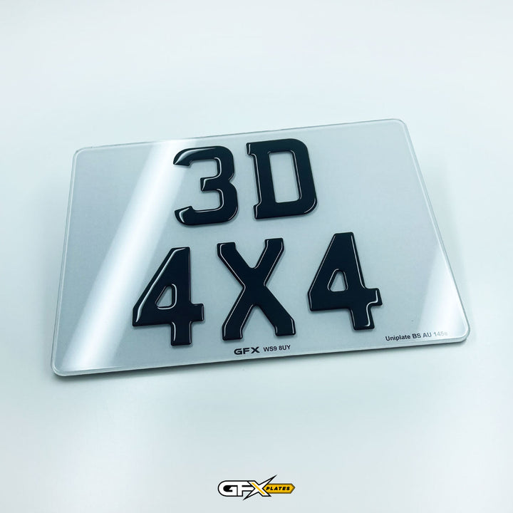 3D Gel 4x4 Square Number Plates