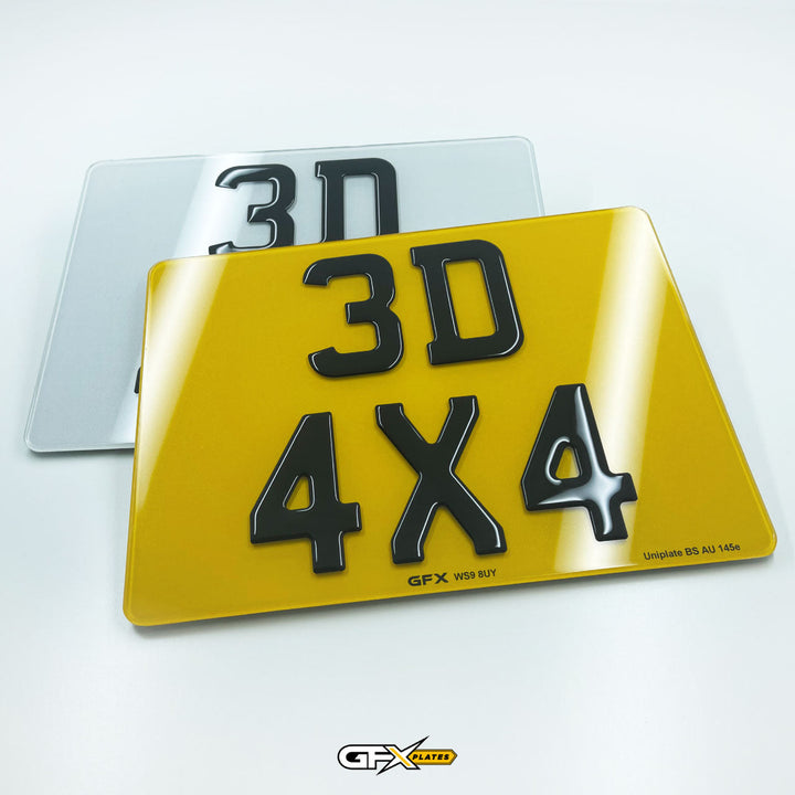 3D Gel 4x4 Square Number Plates