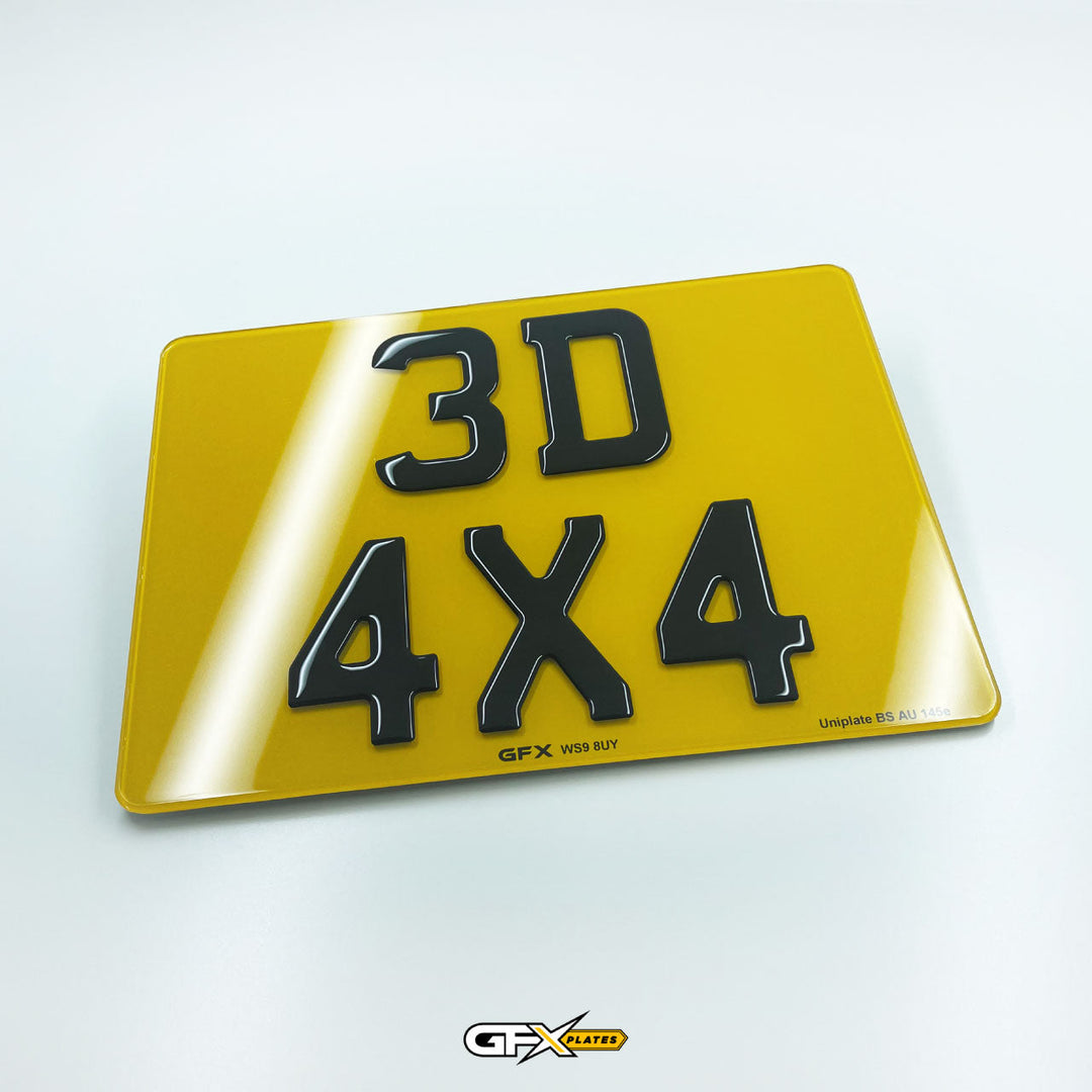 3D Gel 4x4 Square Number Plates