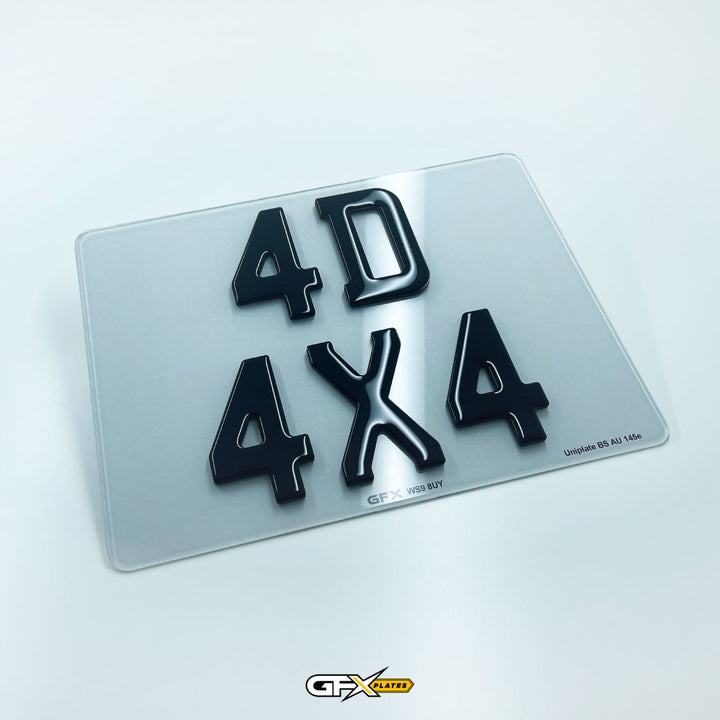 4D Gel 4x4 Square Number Plates