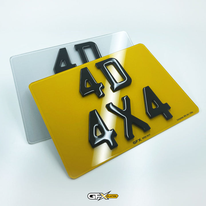 4D Gel 4x4 Square Number Plates