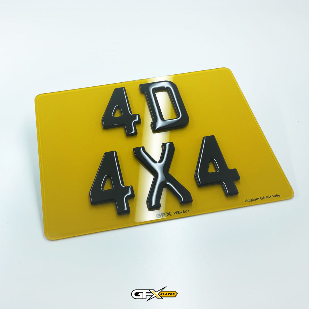 4D Gel 4x4 Square Number Plates