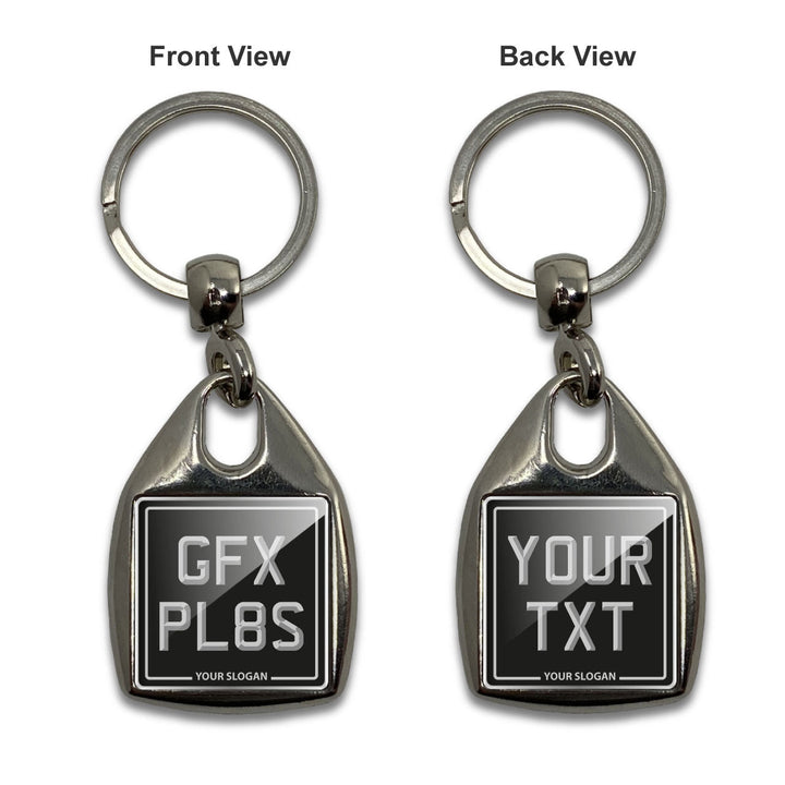 Personalised Square Classic Number Plate Keyring