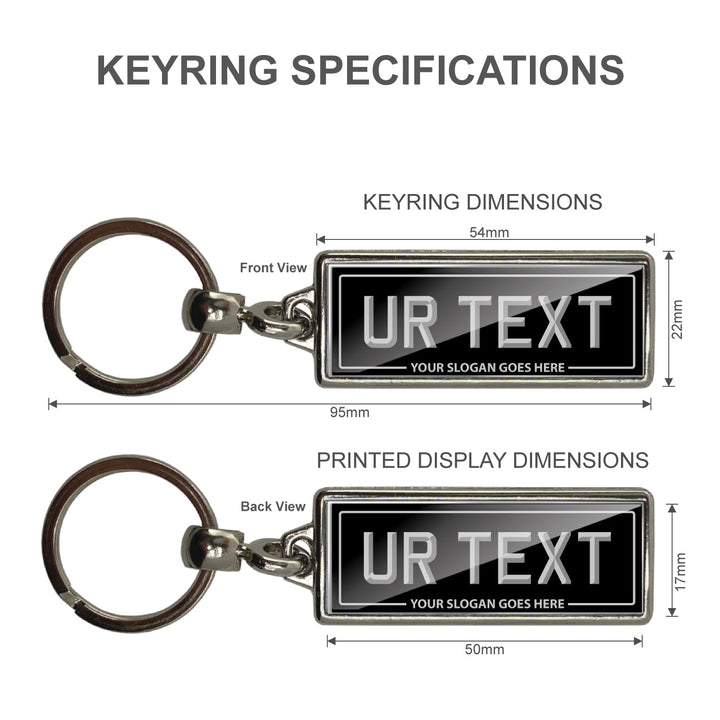 Personalised Classic Style Number Plate Keyring