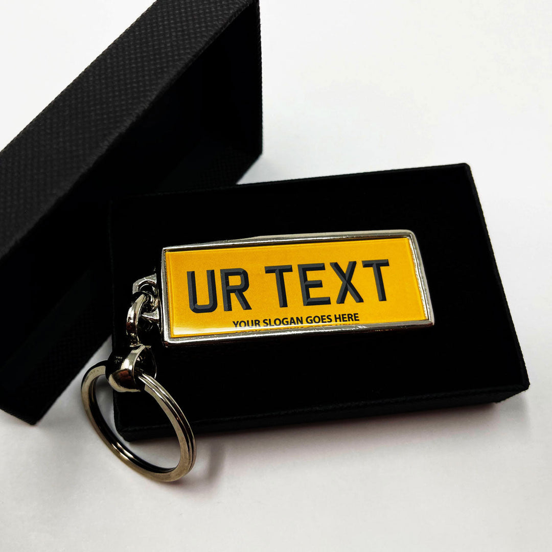 Personalised Number Plate Keyring - No Flag