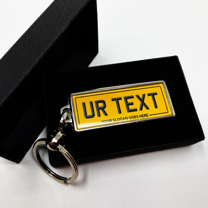 Personalised Number Plate Keyring - No Flag