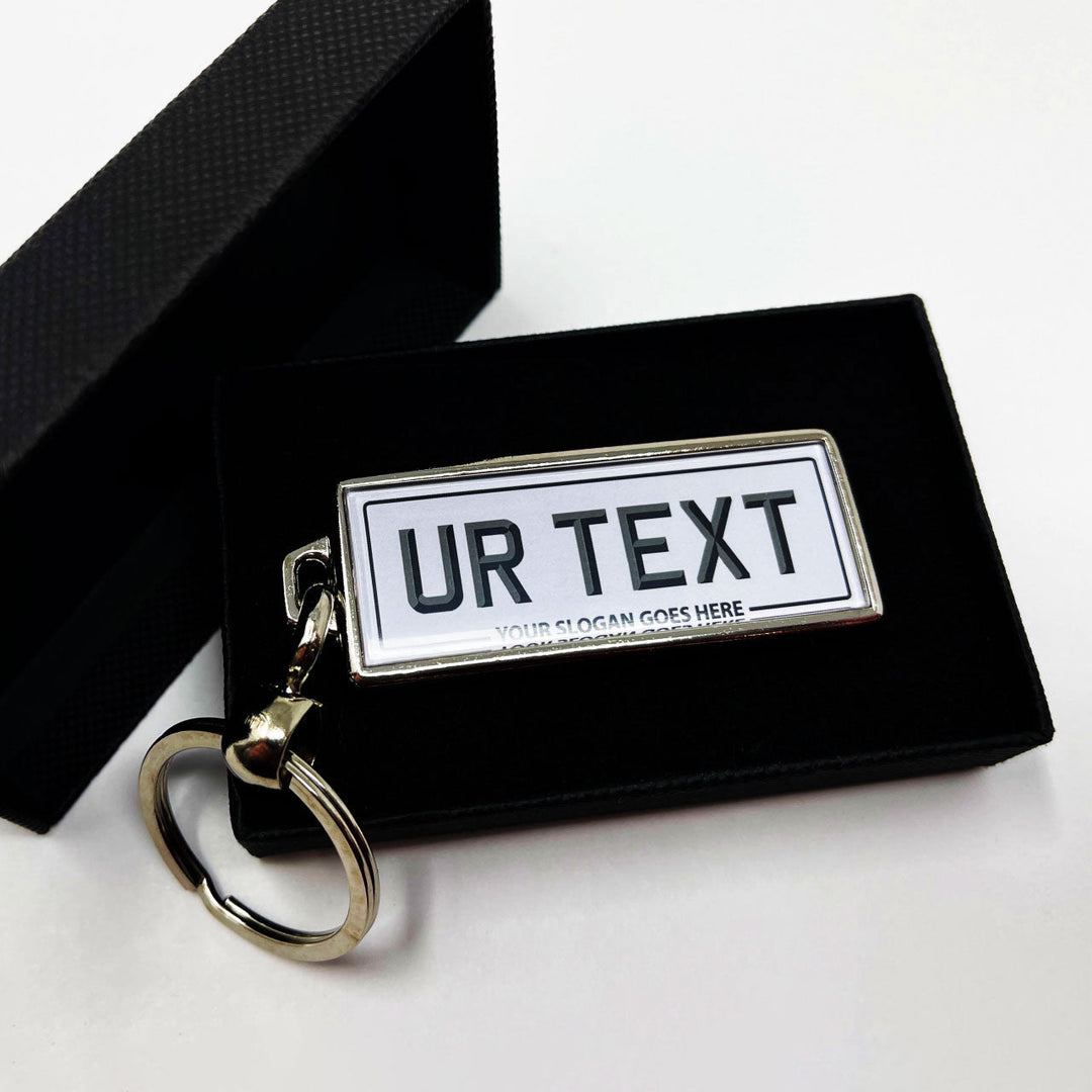 Personalised Number Plate Keyring - No Flag