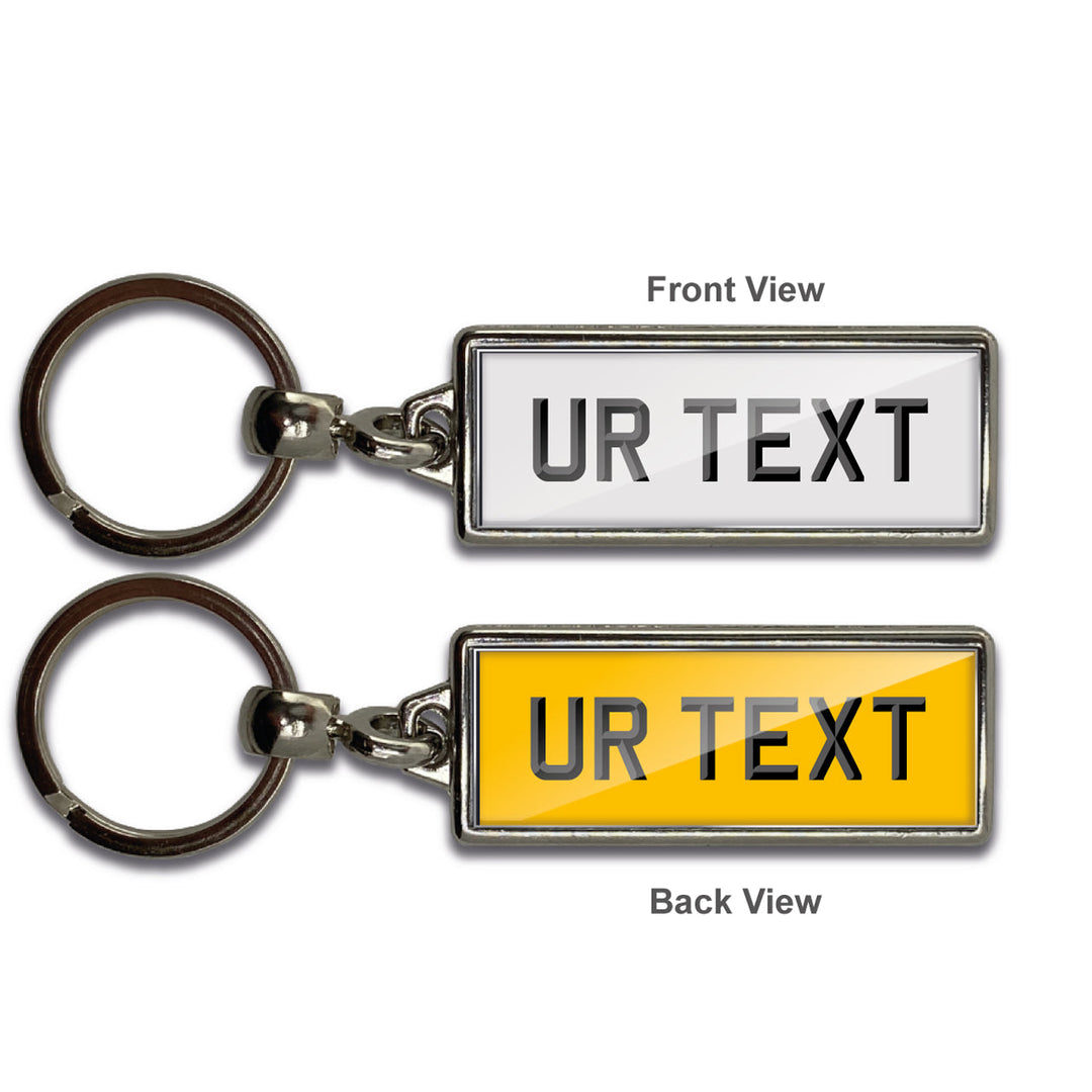 Personalised Number Plate Keyring - No Flag