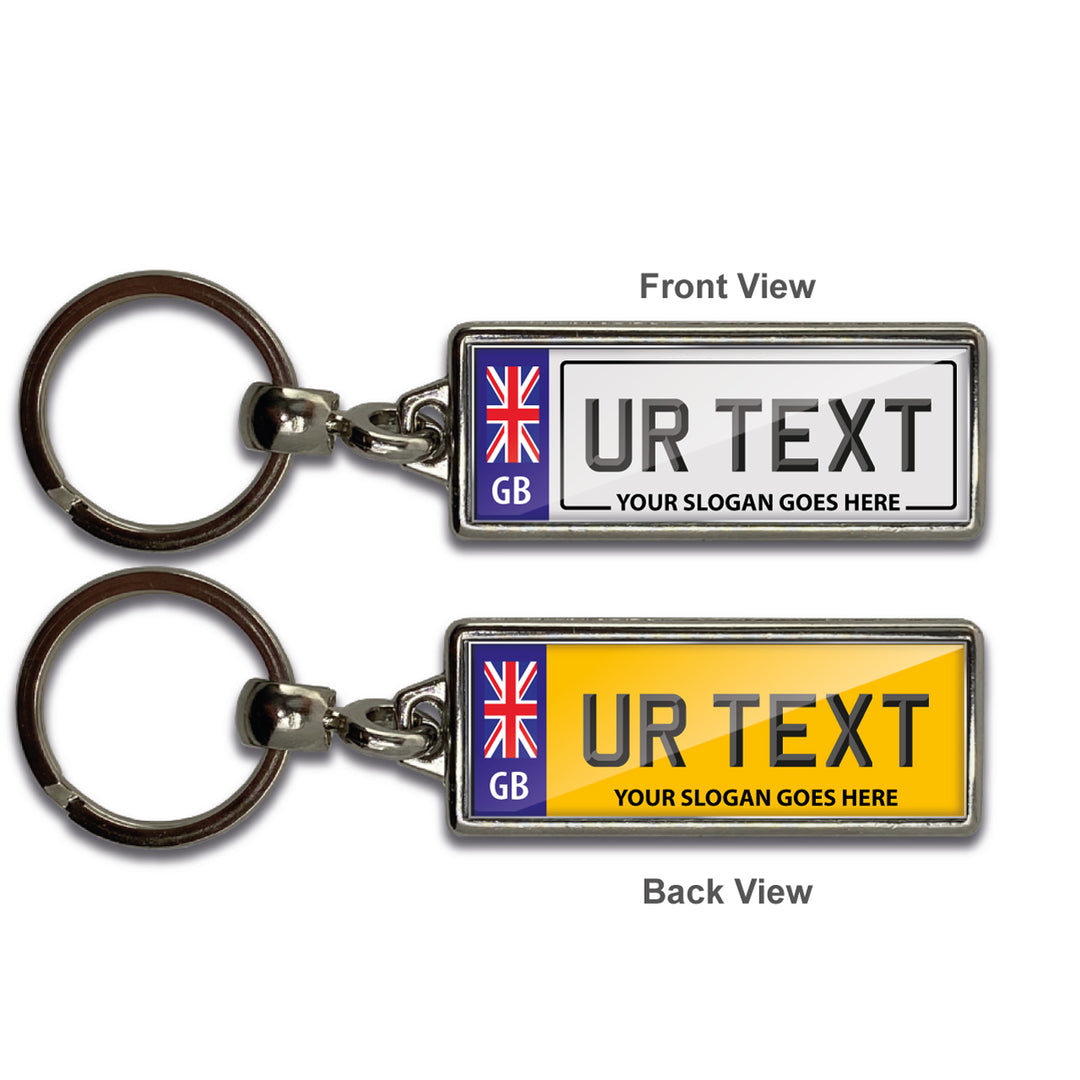 Personalised Number Plate Keyring - Large Flag