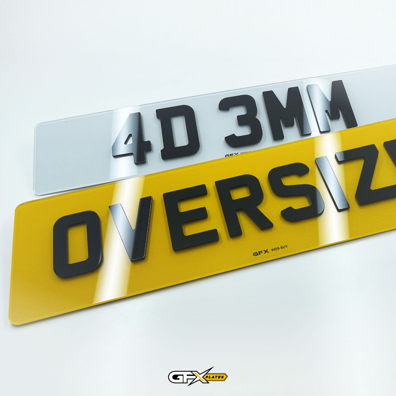 Square Rear Number Plate 4D Oversize Rear Number Plates | Jaguar, Range Rover, etc – GFX Plates