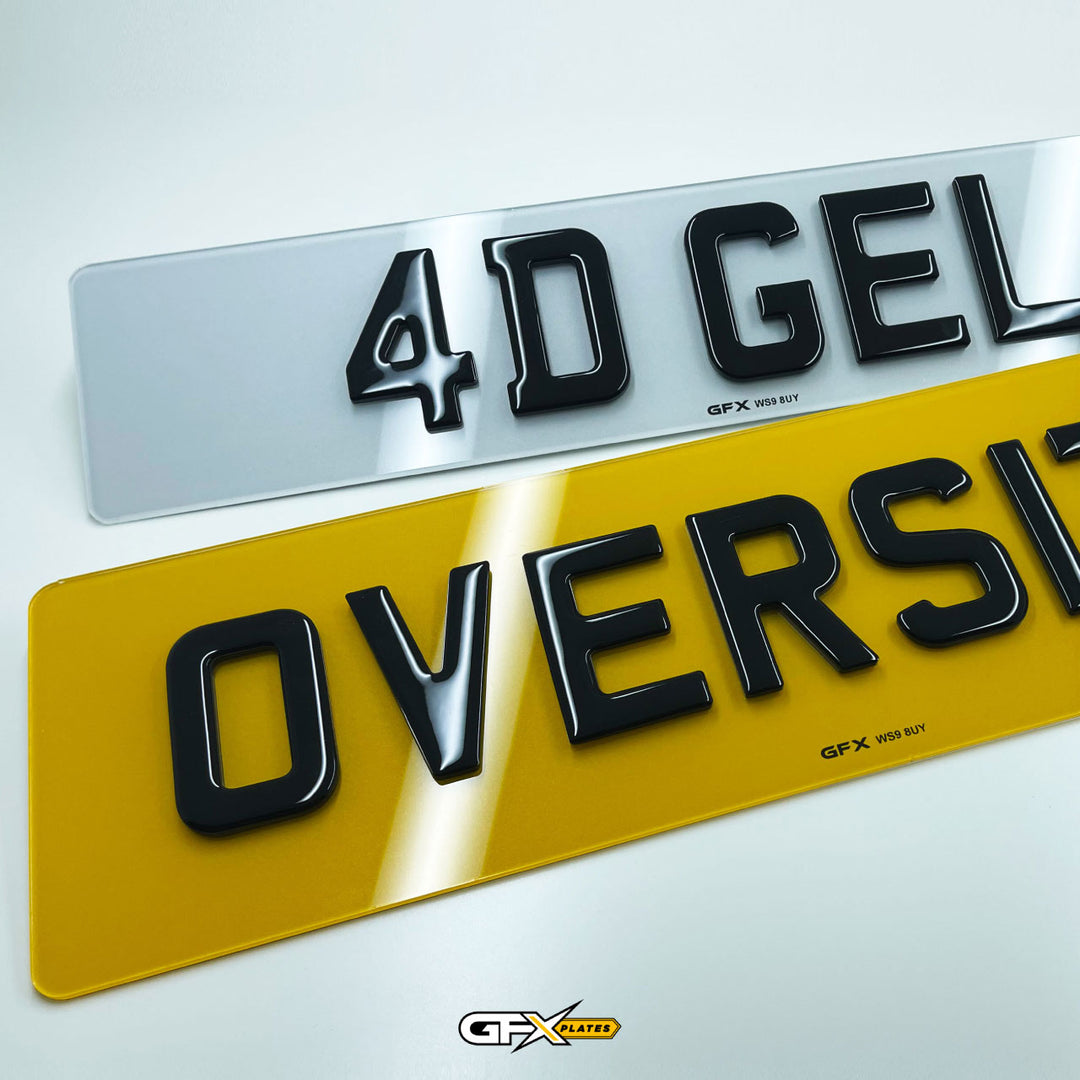 4D Gel Oversize Rear Number Plates