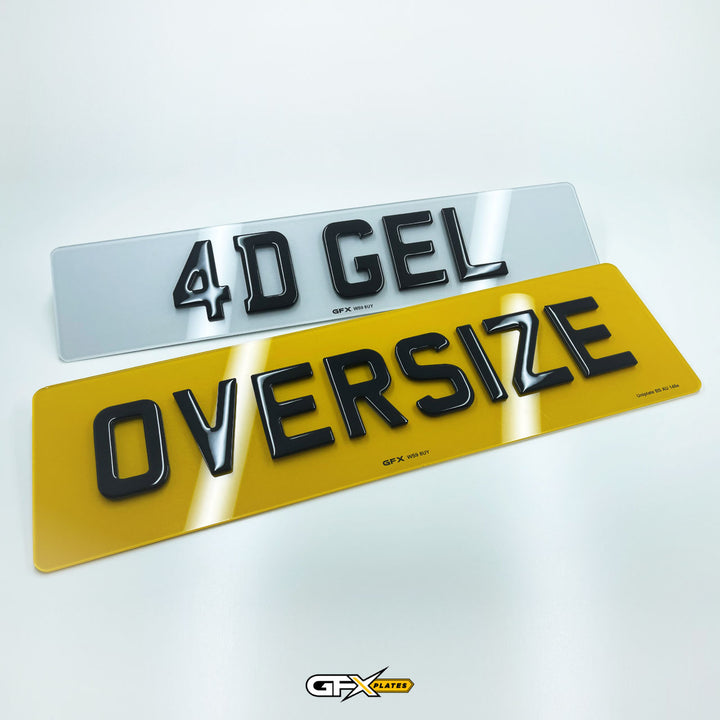 4D Gel Oversize Rear Number Plates