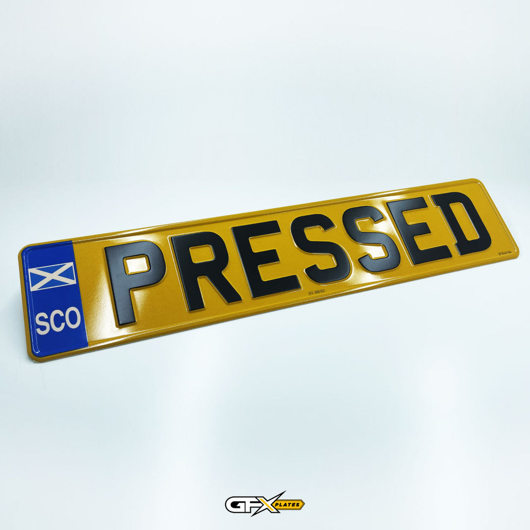 Scotland Flag Pressed Metal Number Plates