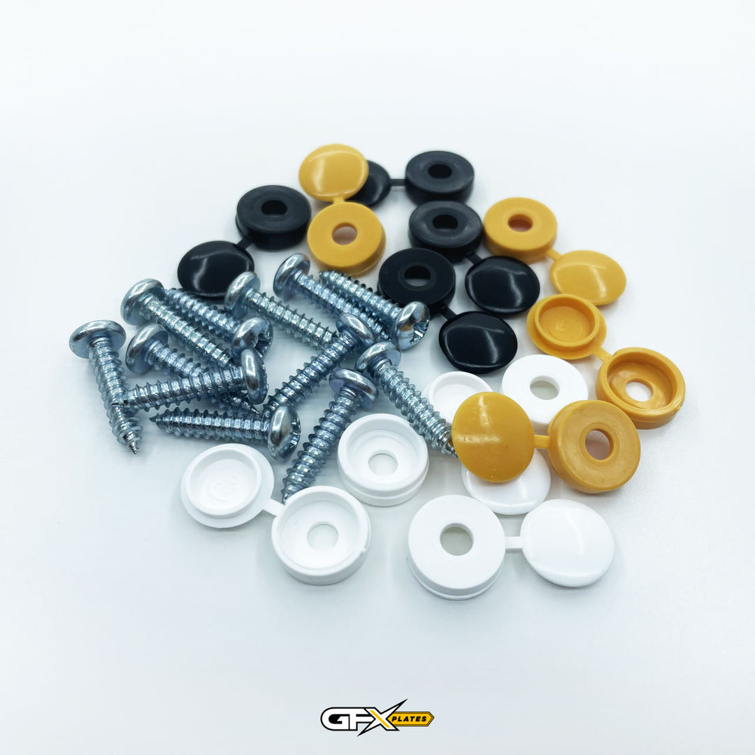 Number Plate Screws & Caps Fixing Kit