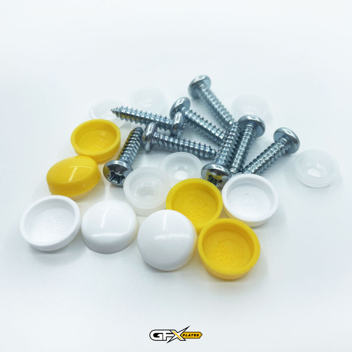 Number Plate Screws & Snap Caps Fixing Kit