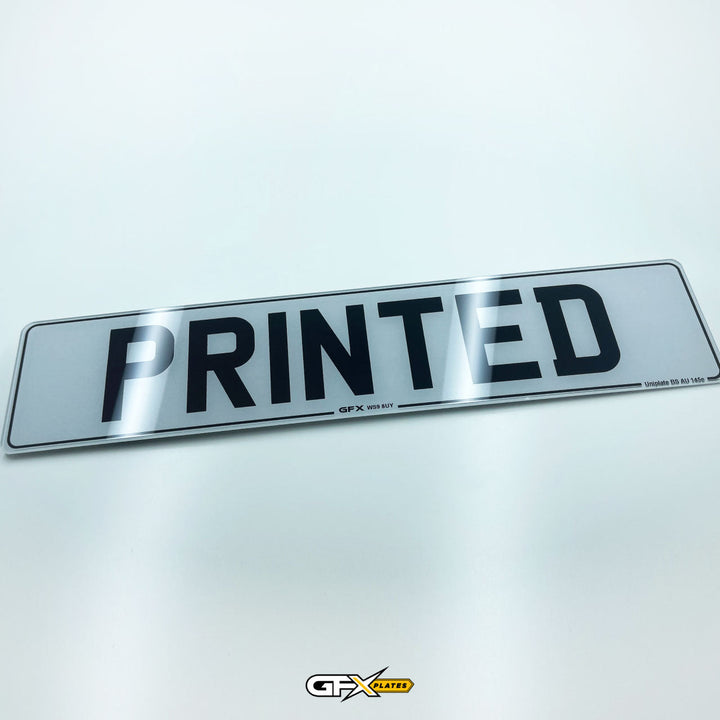 Printed Acrylic Number Plates - Standard UK Size