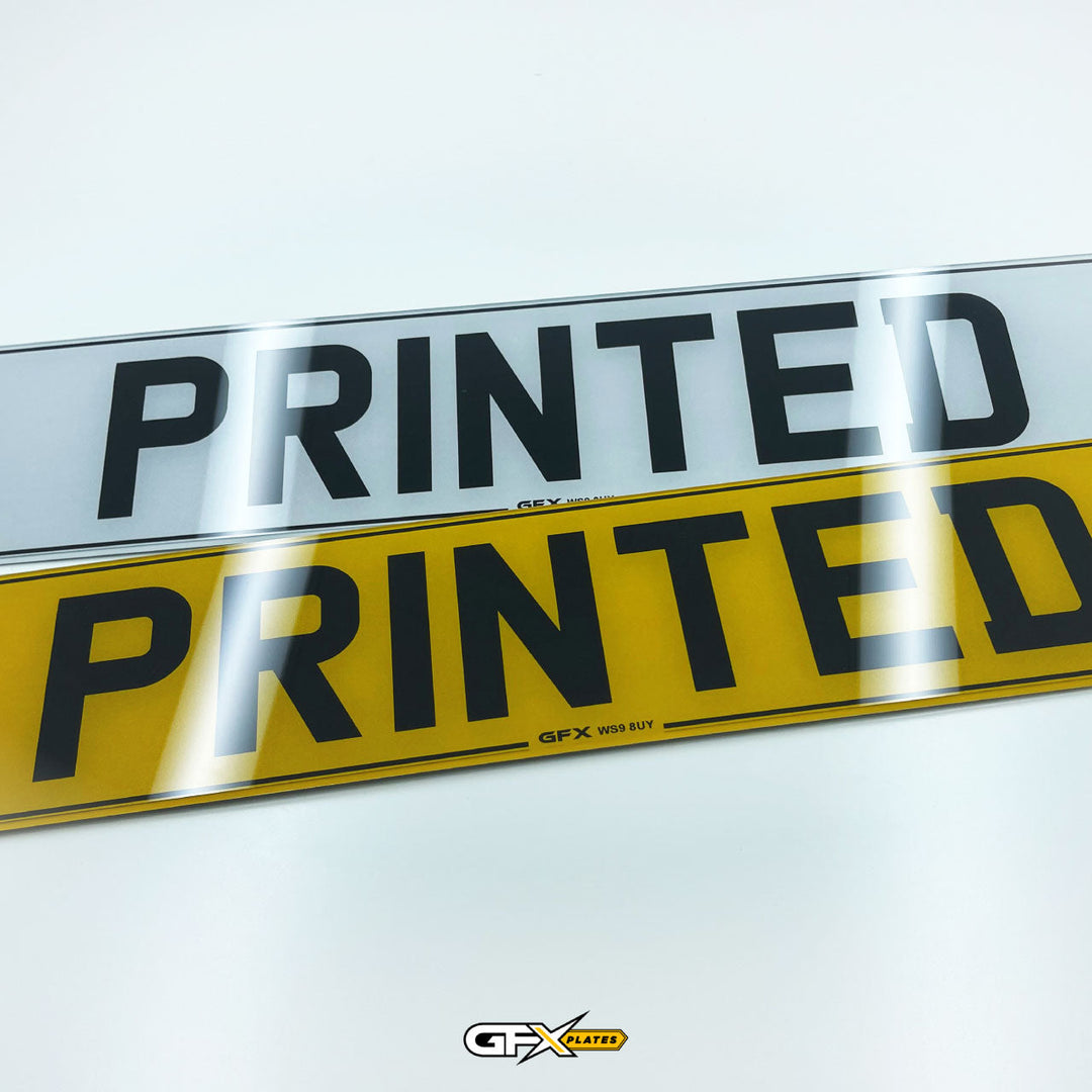 Printed Acrylic Number Plates - Standard UK Size