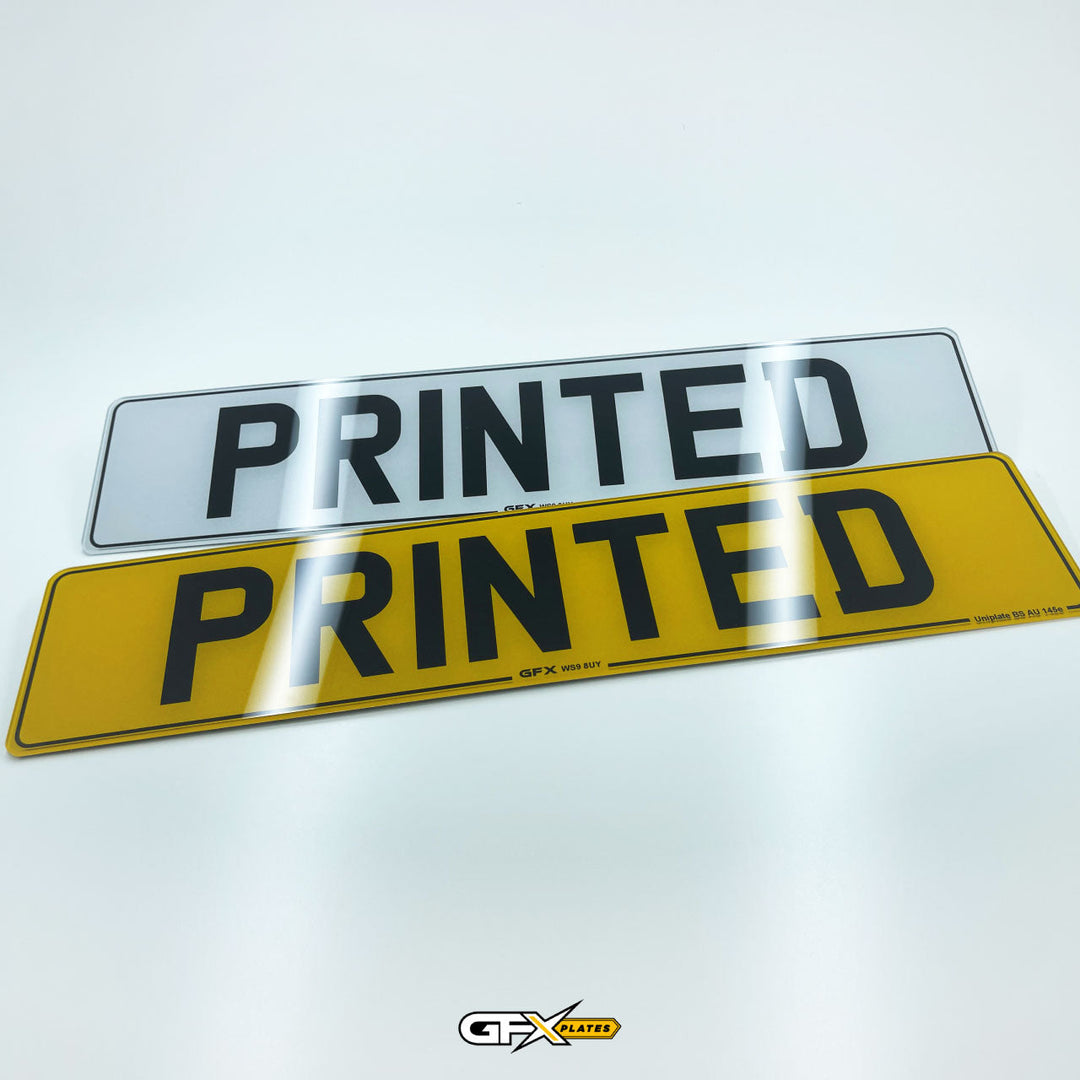 Printed Acrylic Number Plates - Standard UK Size