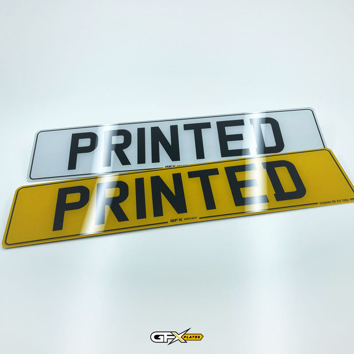 Printed Acrylic Number Plates - Standard UK Size