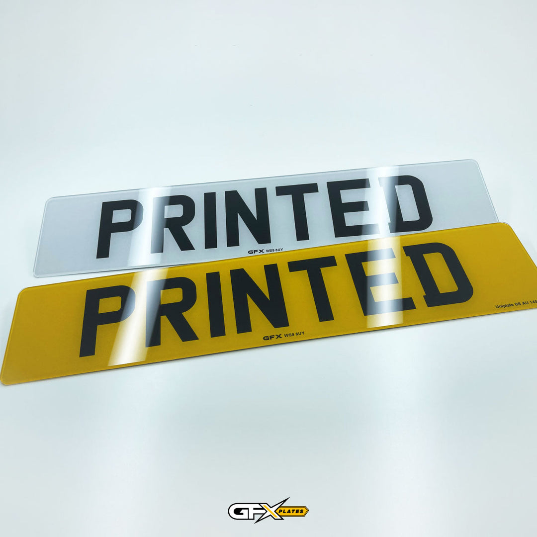 Printed Acrylic Number Plates - Standard UK Size