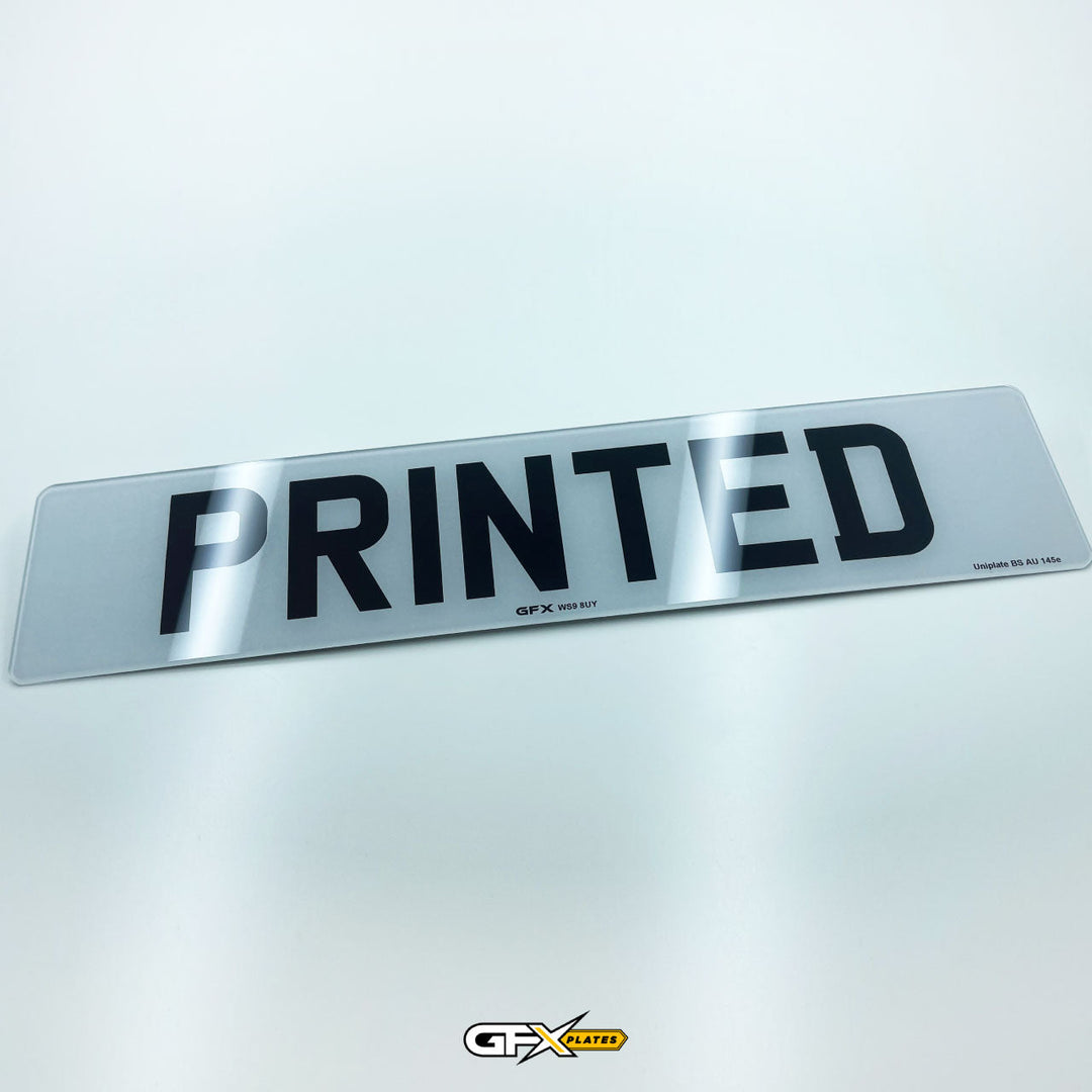 Printed Acrylic Number Plates - Standard UK Size