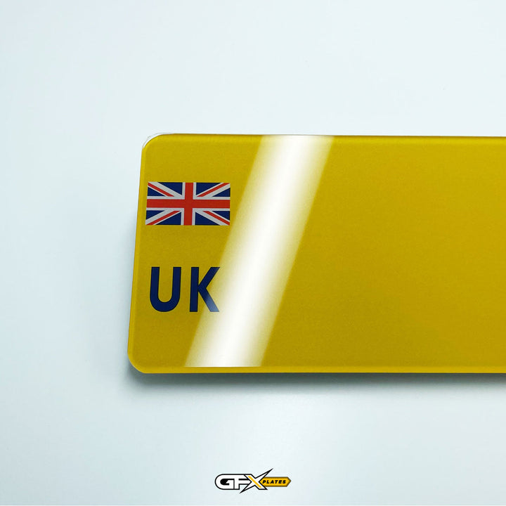 Printed Acrylic Number Plates - Standard UK Size