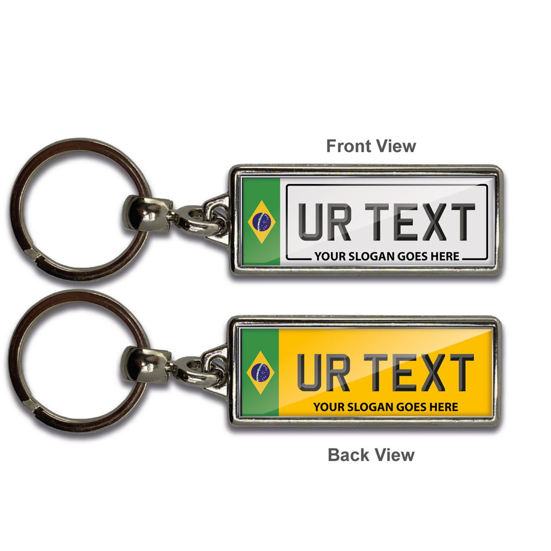 Personalised Number Plate Keyring - Large Flag